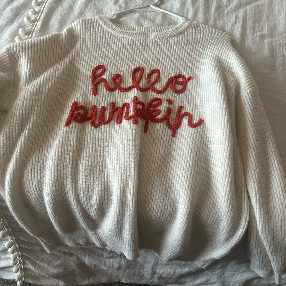 Main Strip Cream Ribbed Knit Top
